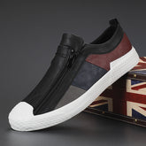 Zapatos de lona con cremallera estilo coreano para hombre